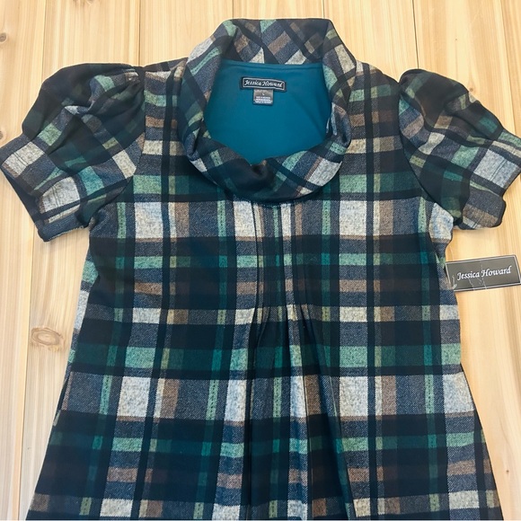 NWT Jessica Howard Flannel Cowl Neck Dress Plaid size Large - Picture 10 of 16